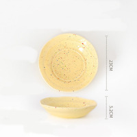 Vaisselle en céramique créative et simple avec glaçure éclaboussée, assiette creuse irrégulière faite à la main style Ins pour salade et pâtes