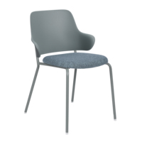 Chaise de salle à manger moderne en plastique durable avec coussin rembourré, pieds en métal, accoudoirs ergonomiques pour la maison, salle à manger/salon