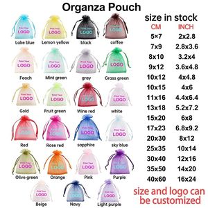 <span class=keywords><strong>Bolsa</strong></span> de Embalaje de Regalo de Joyería con Cordón, de Malla, Color Sólido, Gasa de Perlas, <span class=keywords><strong>Organza</strong></span>, Impresa Personalizada - Product Image 2