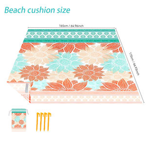 حصيرة شاطئ مطبوعة أنيقة - بطانية خفيفة الوزن، سريعة الجفاف وخالية من الرمال للمنتجعات وجانب حمامات السباحة والنوادي الشاطئية - Product Image 4