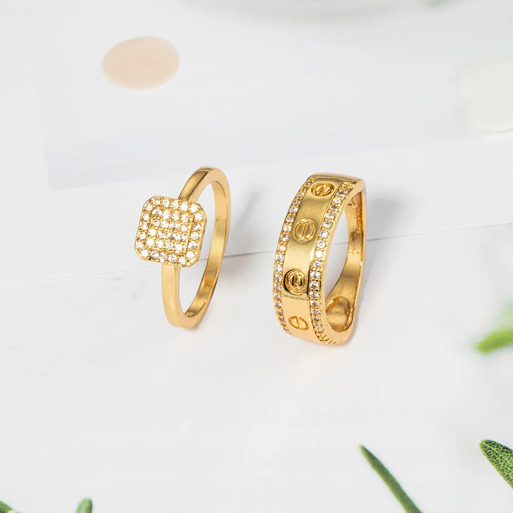Jh anel de casal, joias feitas à mão de alta qualidade, estilo simples, para amantes, anel de 22k banhado a ouro