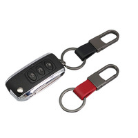 Porte-clés en cuir petit mode simple couleur couleur claire porte-clés voiture clé pendentif cadeau