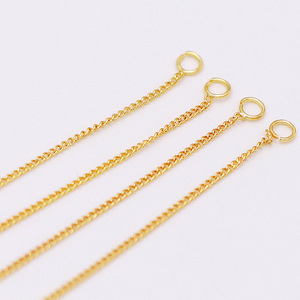 18K Gold Plated Copper <b>Box</b> <b>Chain</b> Earring Cord 0.6mm Diameter For DIY Jewelry Making Accessories - Product Image 2