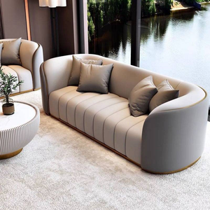 Set di Divani di Lusso dal <span class=keywords><strong>Design</strong></span> Moderno, Mobili in Pelle, <span class=keywords><strong>Divano</strong></span> Modulare da 1-4 Posti per Casa e Reception d'Hotel - Product Image 4
