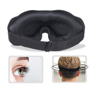 Logo personnalisé vente en gros 3d masque de nuit de sommeil profilé noir cils masque pour les yeux de sommeil doux réglable fournitures de santé des yeux - Product Image 3