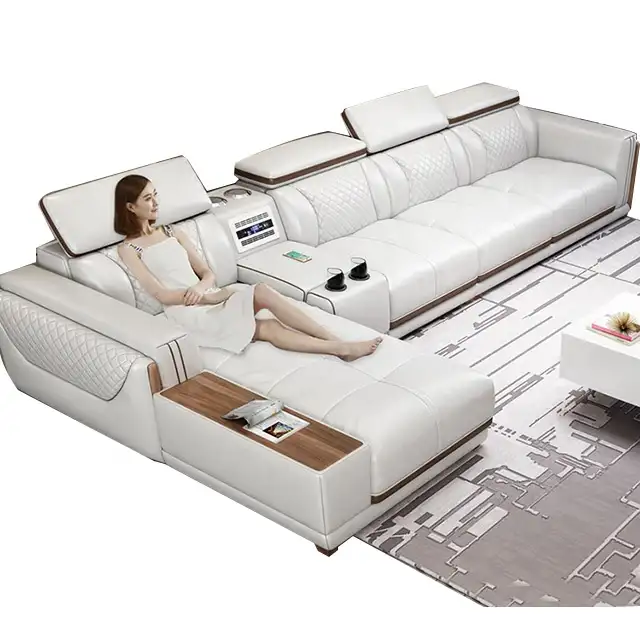 Divano componibile in tessuto set 7 posti alla moda grande divano soggiorno mobili fabbrica fornitore personalizzabile grande divano