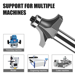 Fresa Profissional PCD com Haste de 1/2 polegada para Cantos Arredondados, Cortador de Biselado e Acabamento, Lâmina Arredondada com Borda Diamantada para Máquina de Acabamento - Product Image 2