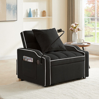 Verstellbarer Schlafsessel mit Ausziehfunktion, 1-Sitzer-Sofa, Multifunktionales Klappbares Schlafsofa für Einzelpersonen