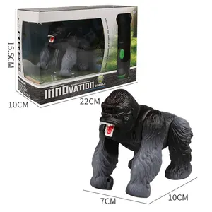 Son ürünler 2024 komik uzaktan kumanda hayvan oyuncak müzik kızılötesi ışıkları ile taklit RC Gorilla oyuncaklar