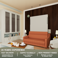 En stock aux États-Unis : Canapé-lit vertical pliant mural Murphy, gain de place, couleur personnalisable, en contreplaqué, marque Sunrise