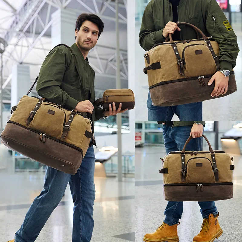 Nerlion Custom Color Logo Printing Canvas Gym Bag Duffle Luggage Overnight Bag Travel Carry On Sports Weekend Duffel Bags