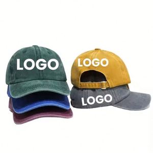 Casquette de baseball vintage en coton, non structurée, à profil bas, style Dad Hat, avec logo personnalisé, sangle réglable, pour la vente en gros - Product Image 1