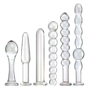 Hot selling sex toys glass anal plug for adult sex game