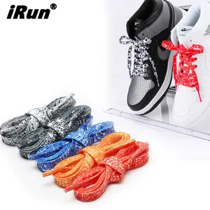 iRun Fashion Pattern Design Custom Thermal Transfer Printing Flat Polyester Canvas Shoes Shoelaces Colorful Vibrant Shoestring
