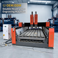 Machine de fraisage CNC 3D à 4 axes pour colonnes romaines à double tête avec lames verticales pour marbre et granit