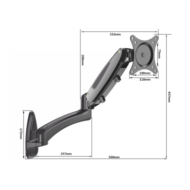 High Quality Lcd Pc Single Monitor Arm Desk Mount  Adjustable Computer Stand with 360 Rotating