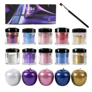 LEQU Polvo de Mica Camaleón de 10 Colores, Pigmento que Cambia de Color para Manualidades, Pintura y Cosméticos - Product Image 1