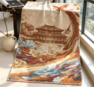 [Le Phénix reflète l'opulence du palais] Serviette de bain grande taille en gaze de coton jacquard écologique, artisanat du patrimoine culturel immatériel - Product Image 2