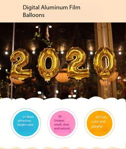 Gold Silver Number Foil Balloons 16 32 40 Inch Aluminum Mylar Reusable Customizable Birthday Wedding Party Decoration 09 Numbers - Product Image 1