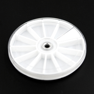 Boîte de rangement transparente pour bijoux et accessoires de nail art à 12 compartiments, avec roue ronde pour strass, 8 cm, organisateur d'accessoires de manucure - Product Image 6
