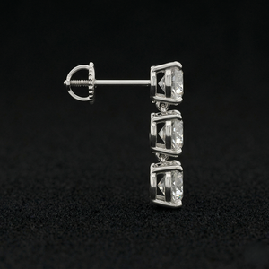 Fine Platinum Diamond Stud Earrings IGI Certified Brilliant Cut High Clarity <b>Stones</b> Elegant Minimalist Jewelry Women Party - Product Image 2