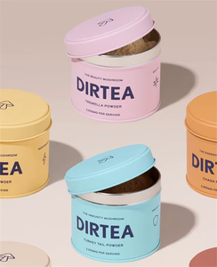 Luxury Small Coffee Packaging Mushroom Powder Tin Box Airtight Empty Green Metal Round <strong>Tea</strong> Tin <strong>Canister</strong>