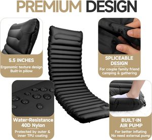 Inflatable Camping <b>Mat</b> Rectangle PVC <b>Waterproof</b> Portable Automatic Air Mattress for 1-2 Person Outdoor Use - Product Image 4