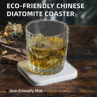 Sous-verre carré en pierre blanche écologique, design chinois traditionnel, pour bar et articles de bar à boire