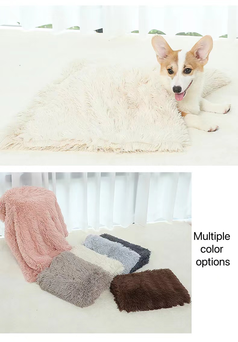 Multicolor Dog Blanket Washable Long Plush Warm Pet Sleeping Blanket