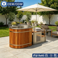 2025 nouvelles baignoires plongeantes froides personnalisées de haute qualité 304SS baril en bois de cèdre rouge Spa qualité baignoire glacée en bois baignoire Icebath