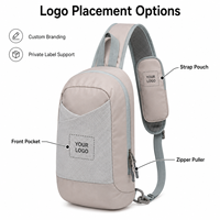 Sac bandoulière personnalisé avec logo pour hommes et femmes, sac à dos à bandoulière avec trou pour écouteurs, sac à dos de jour pour les sports de plein air