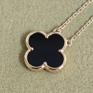 CRN012 Pendentif Collier en <span class=keywords><strong>Or</strong></span> Pur 18 Carats (4,5 Grammes) avec Pierre Onyx, Cadeau Anniversaire pour Femme, <span class=keywords><strong>Prix</strong></span> de Gros Atelier - Product Image 2