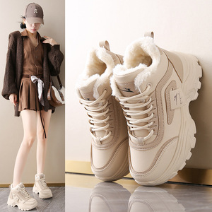 Bottes hautes imperméables à lacets pour femme, grandes tailles, chaudes avec doublure en fourrure – Offre spéciale hiver - Product Image 1