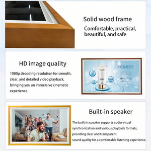 LCD <span class=keywords><strong>4K</strong></span> FHD Digitaler Bilderrahmen Blendfrei 21,5 24 27 32 43 55 Zoll WLAN CMS-Software 100% Holz-Kunstrahmen für Galerien - Product Image 2
