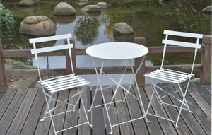 Juego de jardín, silla <span class=keywords><strong>Bistro</strong></span> de Material metálico, sillas plegables de <span class=keywords><strong>Metal</strong></span> para exteriores - Product Image 6