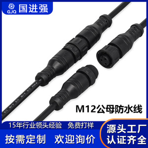 M12 Male And Female <b>Plug</b> Connectors 2 To 5 Pin Waterproof For <b>Led</b> Outdoor <b>Lighting</b> Connection Wires - Product Image 3