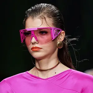 新着ビッグサイズヒューマンヘッドサングラスInstagramファッション女性2021ピンクタイプPCサングラス