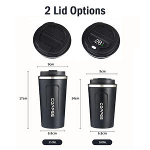 Vaso Térmico de Acero Inoxidable 18/8 de Doble Pared de 12/17 oz al por Mayor, Taza de Café para Sublimación con Pantalla de Temperatura, Aislamiento al Vacío para Viajes - Product Image 3