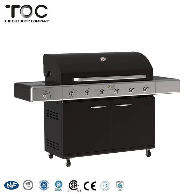 Gas Charcoal Combo Combination Hybrid Gas Bbq Barbecue Grills For Outdoor Kitchen Cooking Equipment