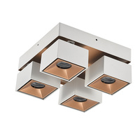 Plafonnier encastré moderne avec quatre downlights LED réglables Installation intérieure du salon pour le bureau