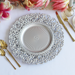 Novedad 2023: Platos de Sitio Dorados de Lujo Vintage de 13" Bajo Platos Decorativos para Cena - Product Image 6