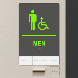 Letrero <span class=keywords><strong>de</strong></span> baño minimalista para hombres en Braille, diseño <span class=keywords><strong>de</strong></span> icono <span class=keywords><strong>de</strong></span> alta visibilidad para centros comerciales, estaciones <span class=keywords><strong>de</strong></span> tránsito, señalización <span class=keywords><strong>de</strong></span> inodoro inclusiva - Product Image 5