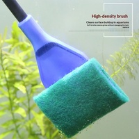 Nettoyeur de bac à poissons en plastique multifonction extensible, brosse pour aquarium, épuisette, grattoir pour aquarium, râteau à sable, éliminateur d'algues, plante aquatique