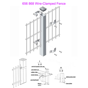 גדר רשת כפולה מצופה אבקה, תוצרת מפעל ISO CE, דגם 868 656, עם חוטים כפולים מחוזקים, מתאימה לשדות תעופה ורכבות. - Product Image 2