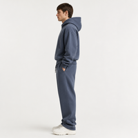 Sweat à capuche Premium 360 GSM gris clair délavé à l'acide pour homme, coupe ample en coton épais, style streetwear vintage, avec impression en relief