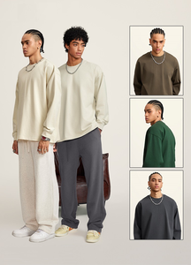Maglietta a Maniche Lunghe da <span class=keywords><strong>Uomo</strong></span> Personalizzata, Stile Basic, 425G Pesante, Vestibilità Ampia, Girocollo, Tinta Unita, Casual - Product Image 3