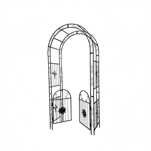 Arche de jardin en métal noir, treillis extérieur élégant pour plantes grimpantes, idéal pour mariages et événements - Product Image 1