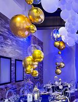 STELLAR Ensemble de 6 ballons miroir gonflables or et argent - Imperméables, faciles à installer pour les mariages et événements