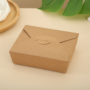 กล่องกระดาษคราฟท์พับเก็บได้สำหรับใส่อาหารกลางวันกล่องกระดาษคราฟท์รีไซเคิลได้ใช้แล้วทิ้ง - Product Image 5