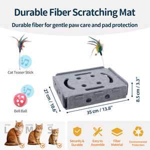 Özel Etkileşimli Kedi Oyuncakları - Tek Başına Oynamak İçin Hareketli Elemanlara Sahip Keçe Labirent Kutusu, İç Mekan Egzersizi ve Zihinsel Stimülasyon - Product Image 6